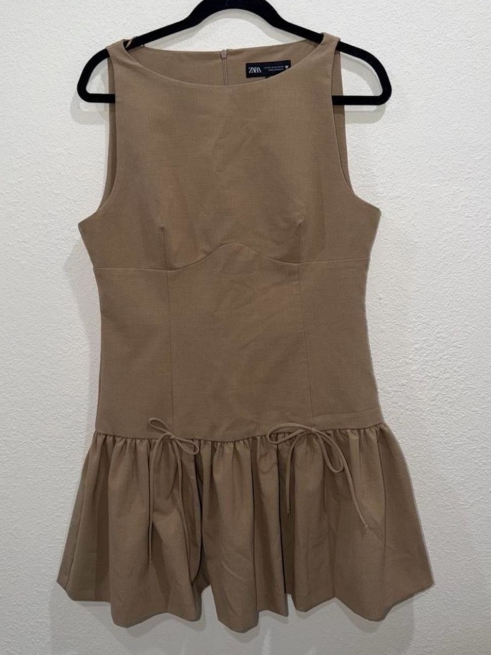 Zara Sleeveless Tan Shift Dress